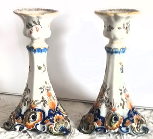 Pair Desvres Candlesticks 1a