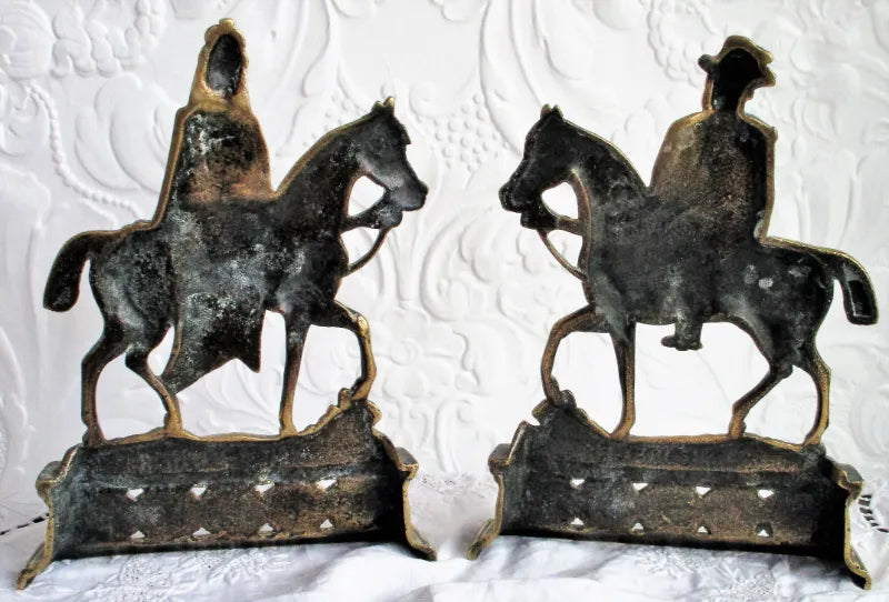 Pair of Antique Brass Chimney Ornaments ~ 