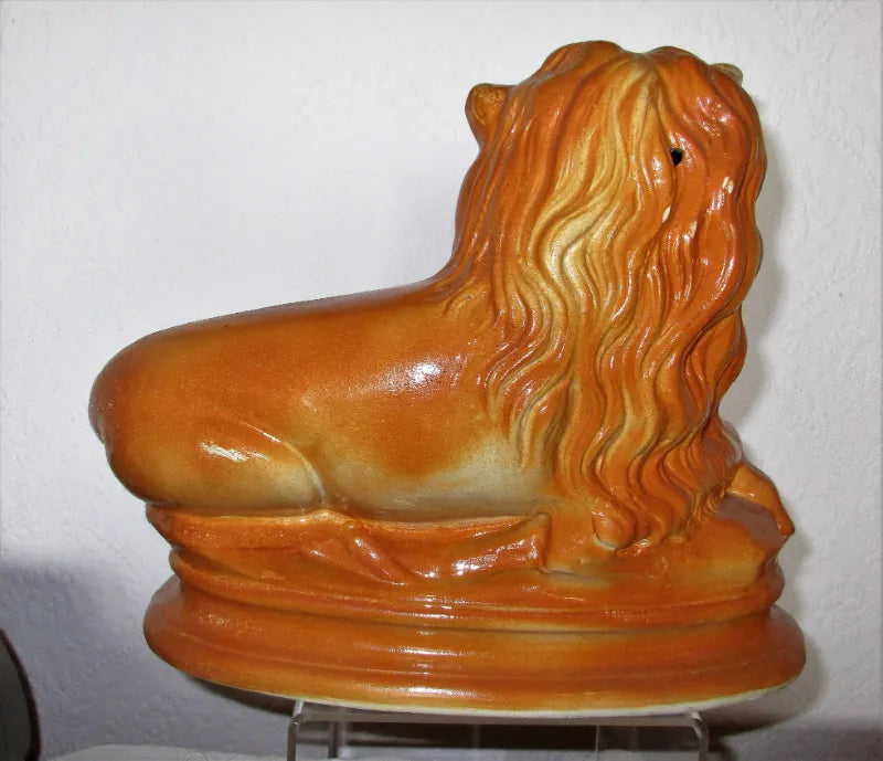 Pair of Antique Edwardian Staffordshire Lions