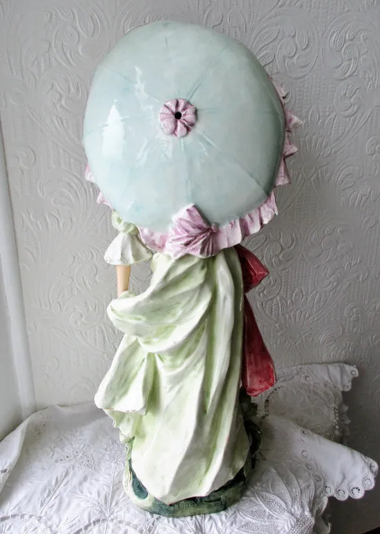 Pair of Antique French Faience Figurines  ~ A Gallant and his Lady