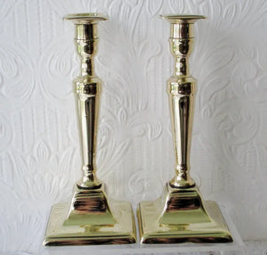 Pair Georgian Brass Candlesticks 10