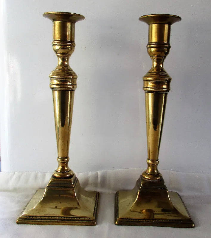 Pair Georgian Brass Candlesticks 11