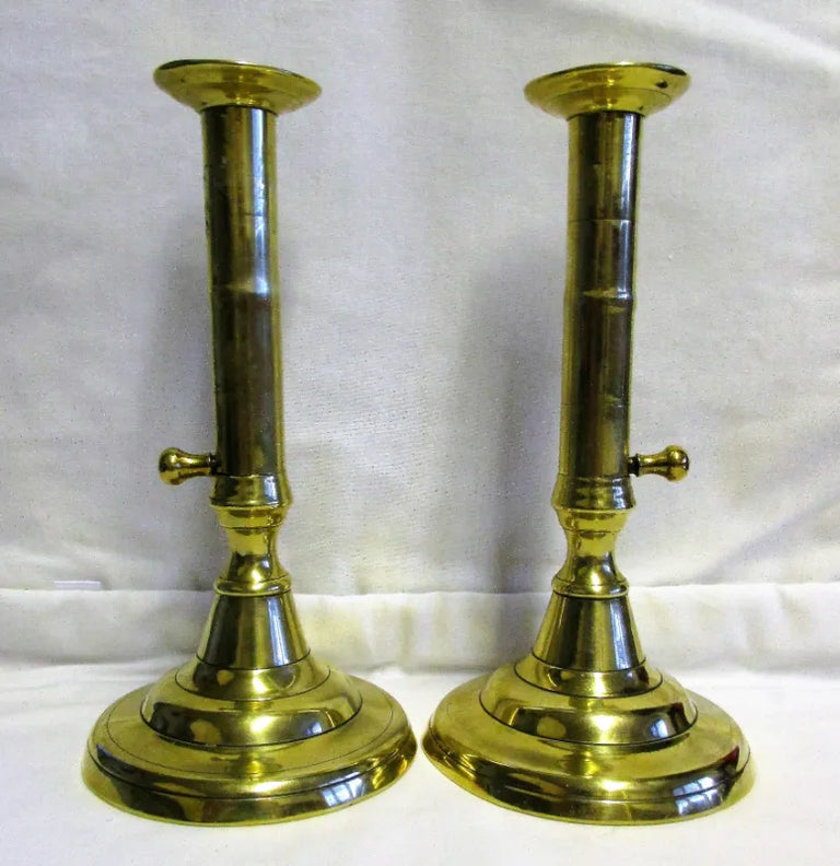 Pair Georgian Brass Candlesticks 15