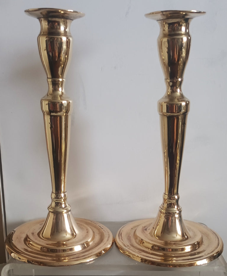 Pair Georgian Brass Candlesticks 25c