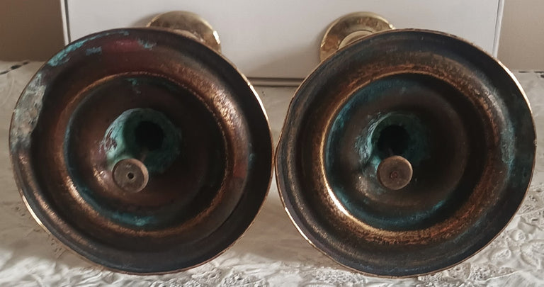 Pair Georgian Brass Candlesticks 25f