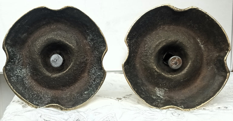 Pair of Antique English Georgian Brass Candlesticks