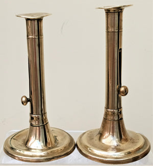 Pair Georgian Brass Candlesticks 28a
