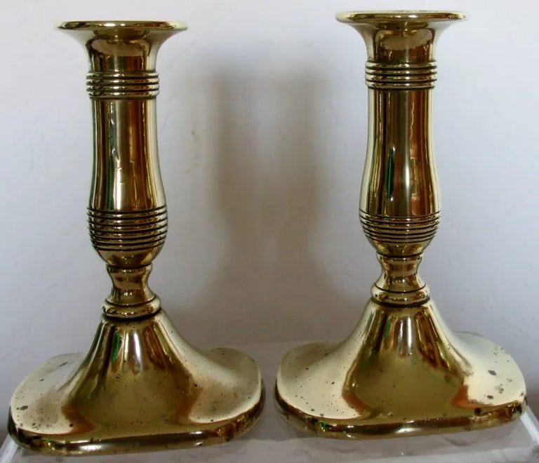Pair Georgian Brass Candlesticks 2