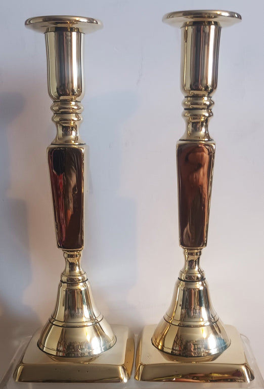 Pair Georgian Brass Candlesticks 36a