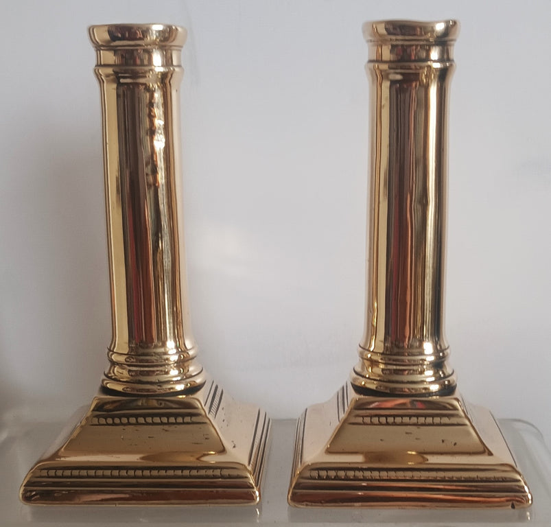 Pair Georgian Brass Candlesticks 3a
