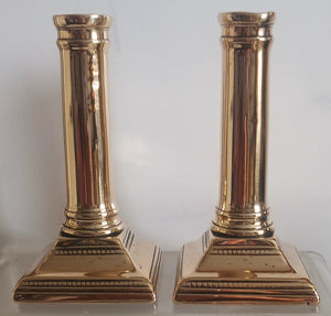 Pair Georgian Brass Candlesticks 3a