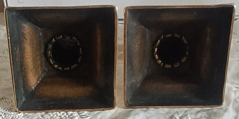 Pair of Antique English Georgian Brass Candlesticks