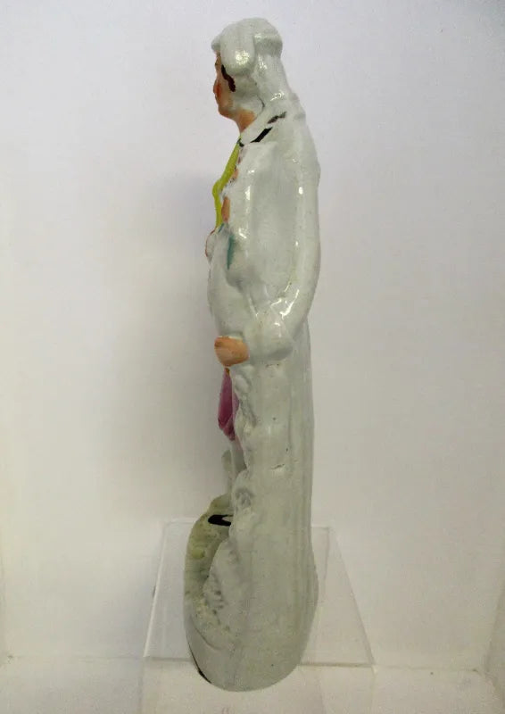Pair of Antique Victorian Staffordshire Figures of Goatherds
