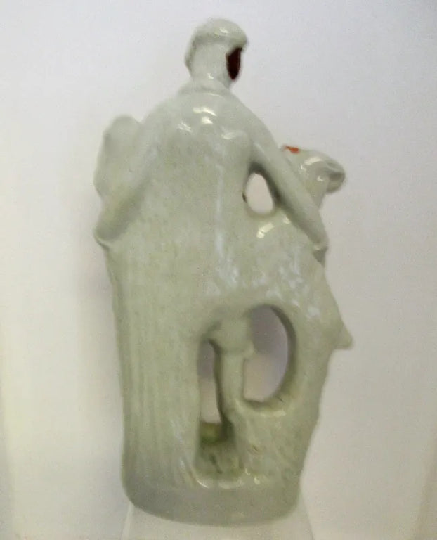 Pair of Antique Victorian Staffordshire Figures of Goatherds
