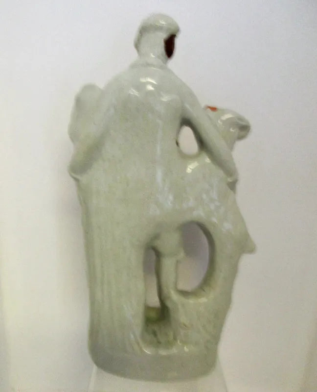 Pair of Antique Victorian Staffordshire Figures of Goatherds