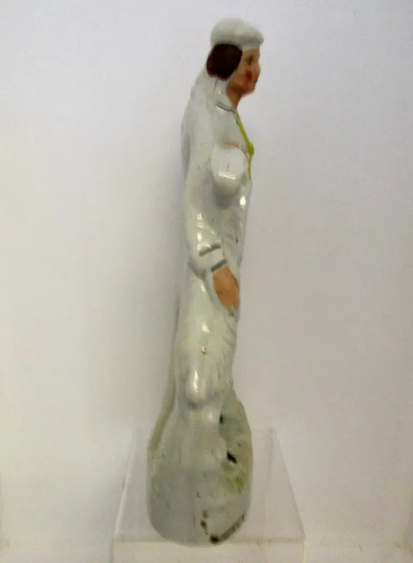 Pair of Antique Victorian Staffordshire Figures of Goatherds