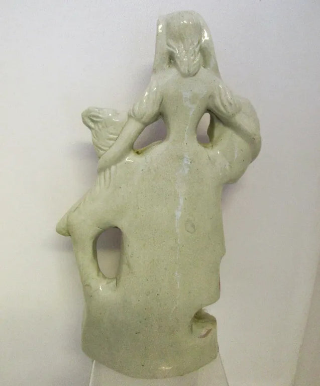 Pair of Antique Victorian Staffordshire Figures of Goatherds