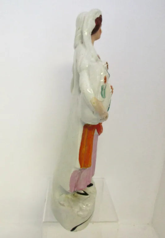 Pair of Antique Victorian Staffordshire Figures of Goatherds