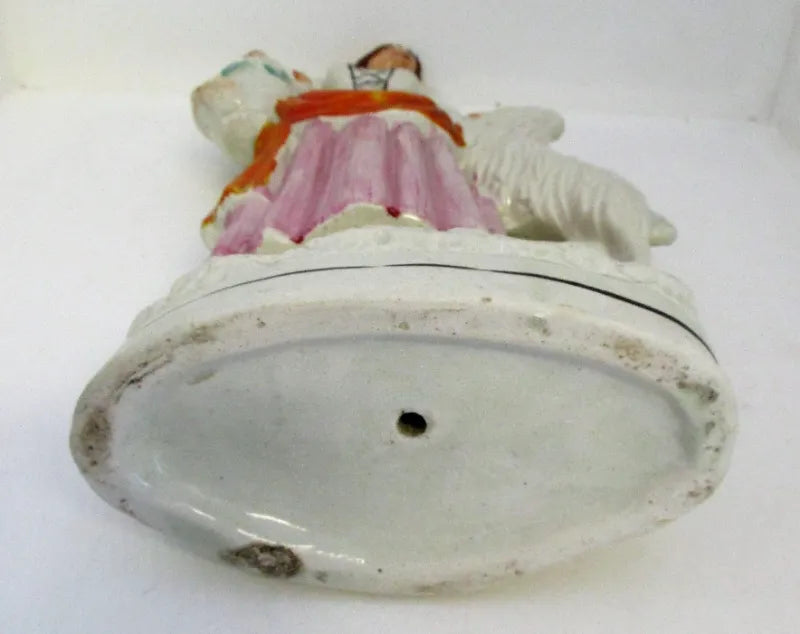 Pair of Antique Victorian Staffordshire Figures of Goatherds