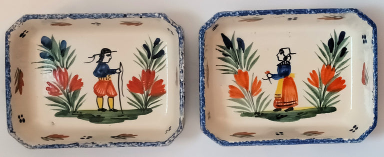 Pair HB Quimper Dishes 1a