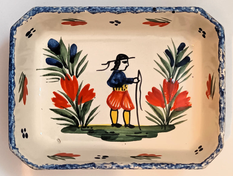 Pair of Antique HB Quimper French Faience Dishes