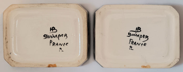 Pair of Antique HB Quimper French Faience Dishes