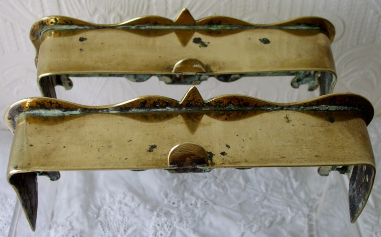 Pair of Antique English Victorian Miniature Brass Fenders