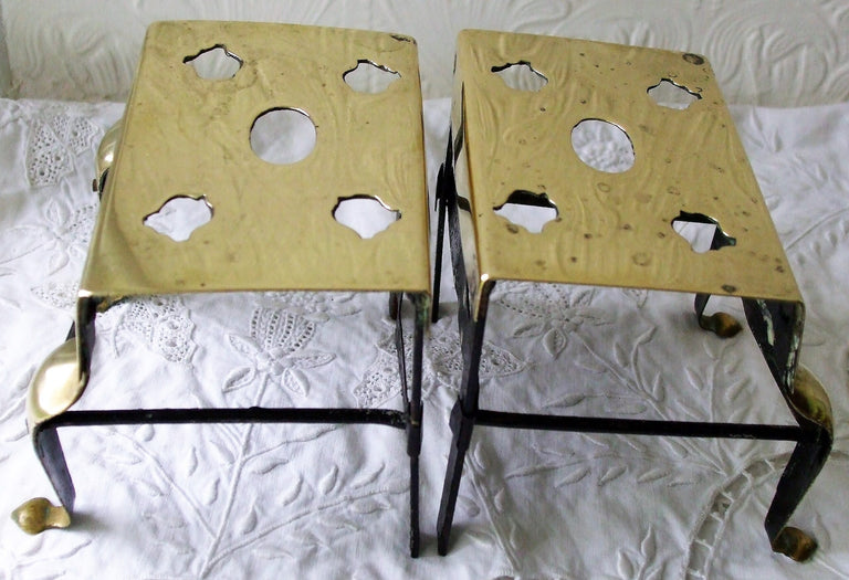 Pair of Antique English Victorian Miniature Brass Footmen