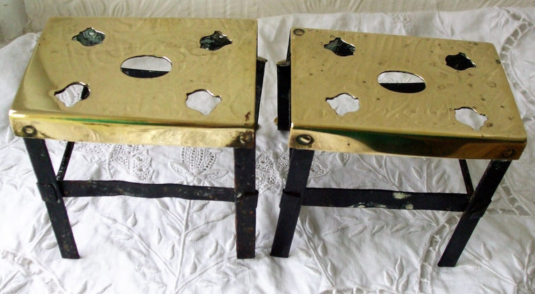 Pair of Antique English Victorian Miniature Brass Footmen