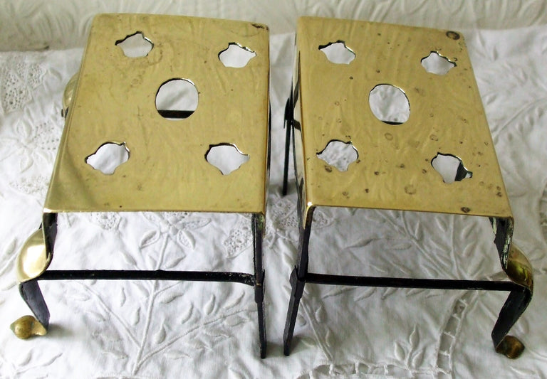 Pair of Antique English Victorian Miniature Brass Footmen