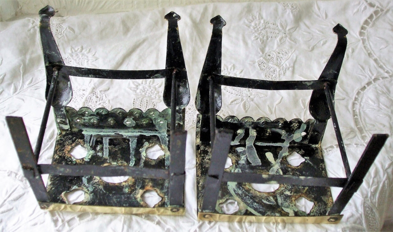 Pair of Antique English Victorian Miniature Brass Footmen