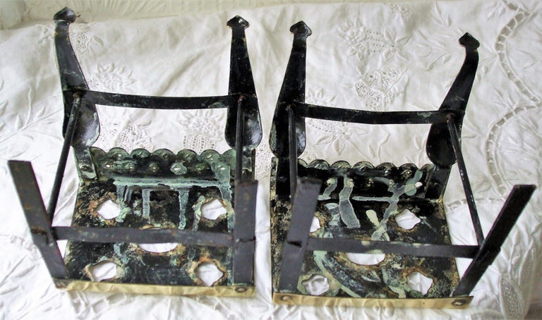 Pair of Antique English Victorian Miniature Brass Footmen