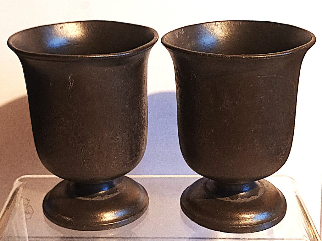 Pair Norfolk 112 Pewter Goblets 1b