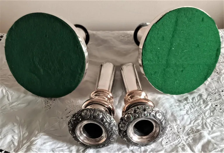Pair of Antique Georgian OSP Telescopic Candlesticks