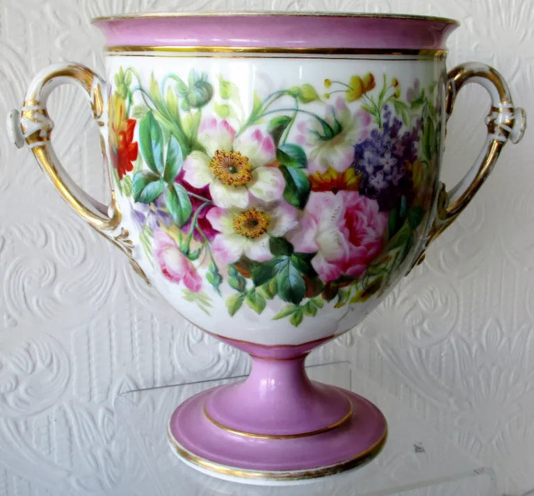 Pair of Antique French { Paris } Porcelain Vases
