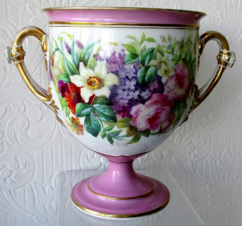 Pair of Antique French { Paris } Porcelain Vases