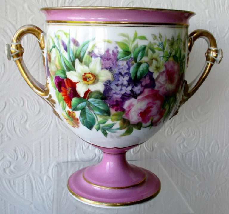 Pair of Antique French { Paris } Porcelain Vases