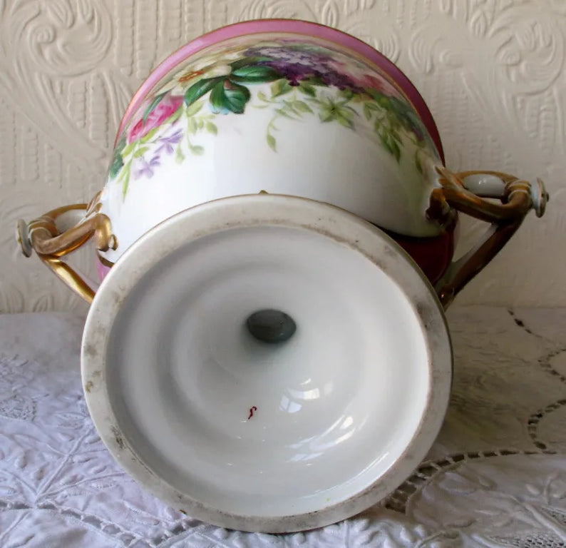 Pair of Antique French { Paris } Porcelain Vases