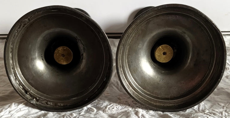 Pair of Antique English Victorian Pewter Candlesticks