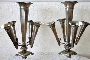 Pair Pewter Epergnes 1a