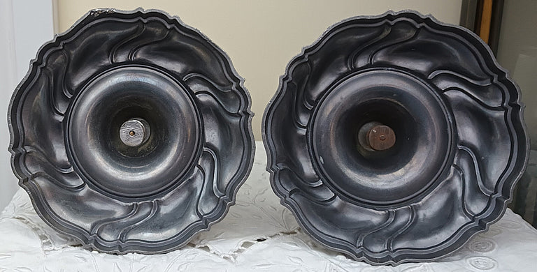 Pair of Antique Victorian Pewter 