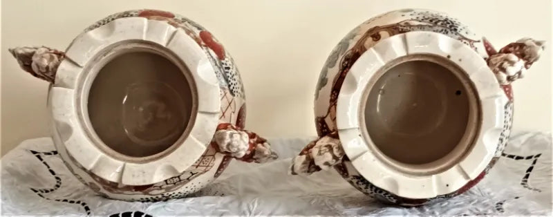 Pair of Antique Japanese Meiji Period Satsuma Vases