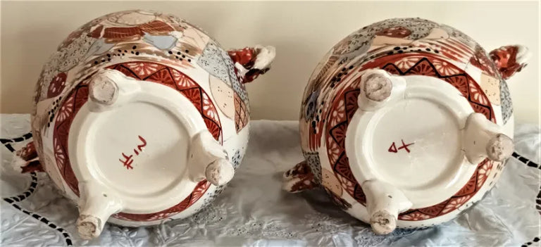 Pair of Antique Japanese Meiji Period Satsuma Vases