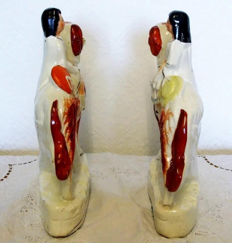 Pair of Antique Victorian Staffordshire Figures ~ 