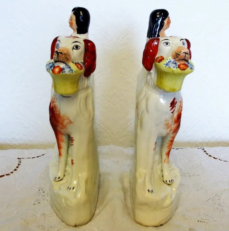 Pair of Antique Victorian Staffordshire Figures ~ 
