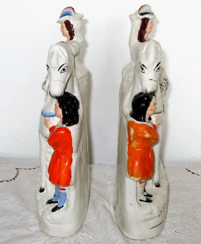 Pair of Antique Victorian Staffordshire Figures ~ 