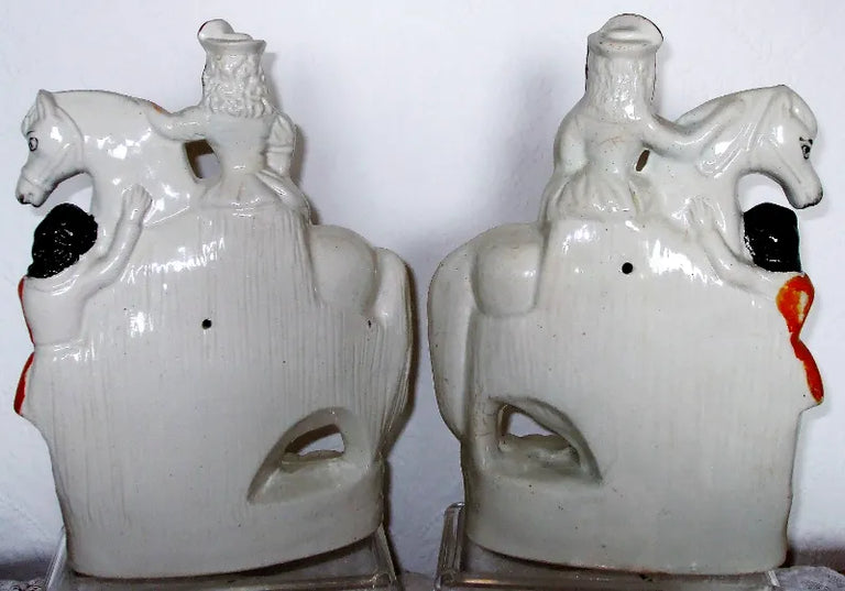 Pair of Antique Victorian Staffordshire Figures ~ 
