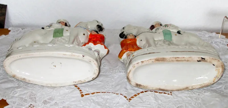 Pair of Antique Victorian Staffordshire Figures ~ 