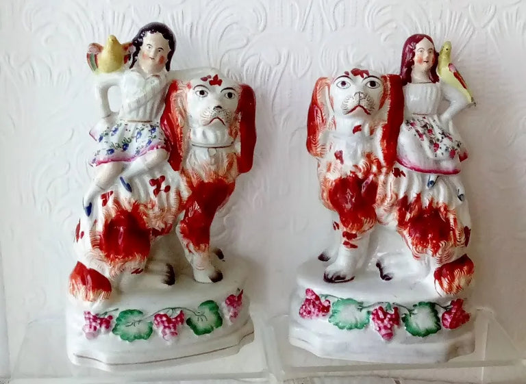 Pair of Antique Victorian Staffordshire Figures 