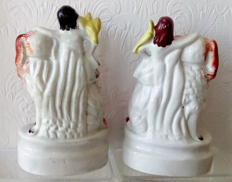 Pair of Antique Victorian Staffordshire Figures 